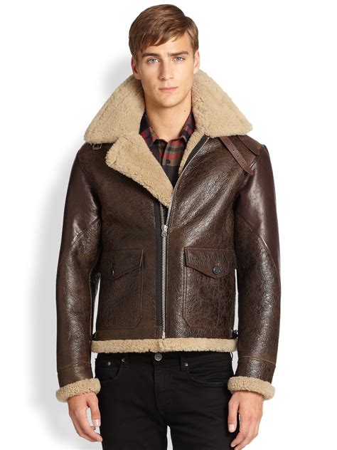 burberry shearling coat mens amazon|shearling aviator jacket men's.